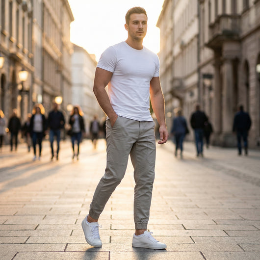 Pantalon cargo confortable et fonctionnel à rangements multiples